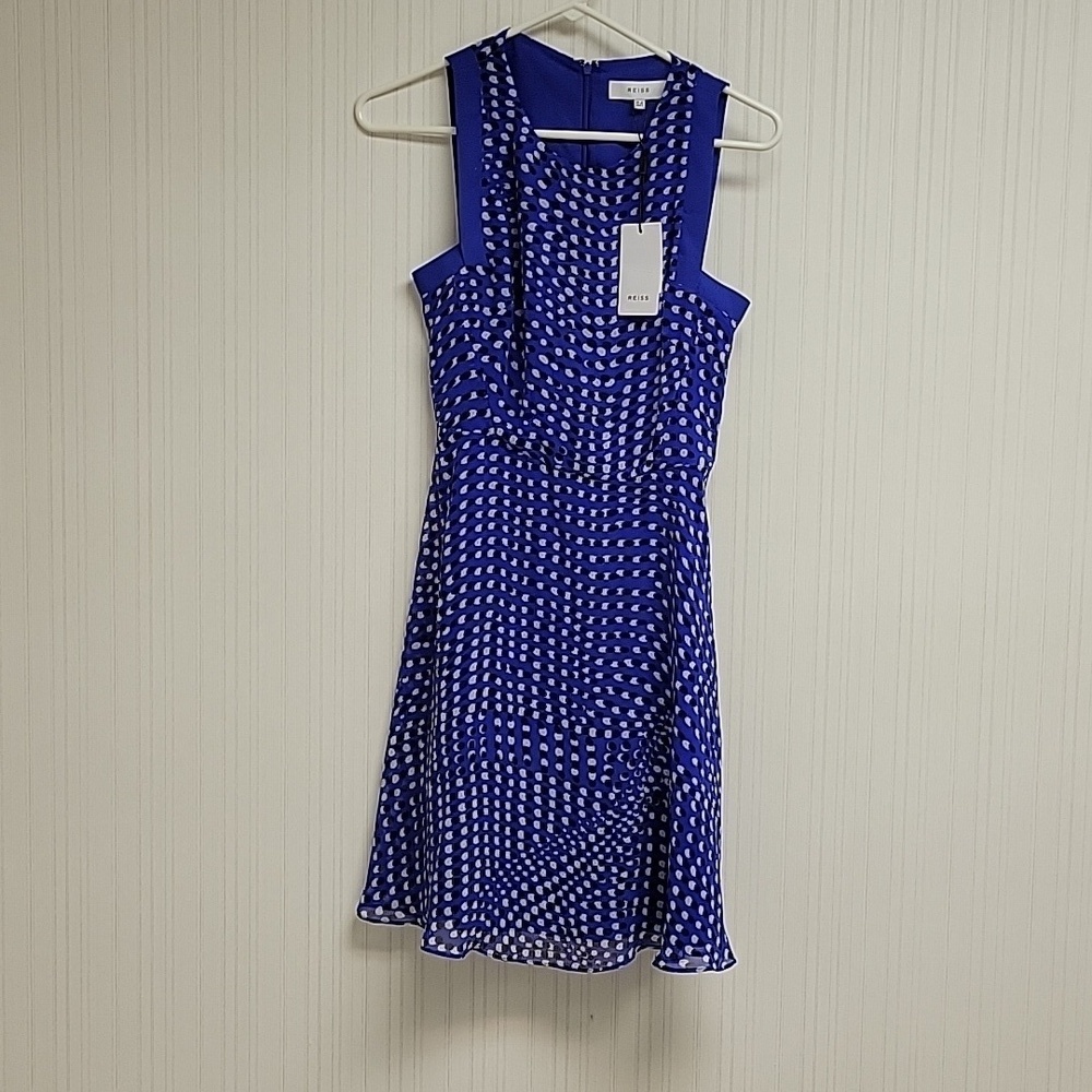Reiss Sleeveless Polka Dot Dress Sz 2. New Summer Lightweight Business Office